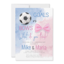 Goals or bows gender reveal invitation