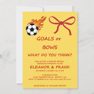 Goals or Bows Gender Reveal Invitation