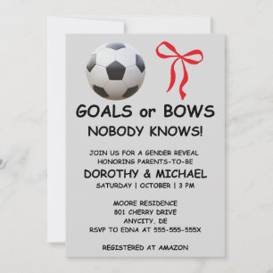 Goals or Bows Gender Reveal Invitation