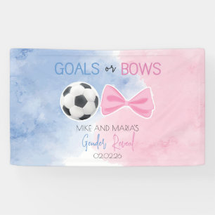 Goals or bows gender reveal party banner