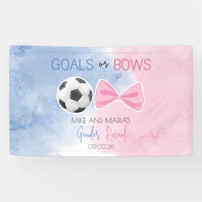 Goals or bows gender reveal party banner (Horizontal)