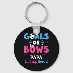 Goals Or Bows Papa Lover You Gender Reveal Soccer  Keychain