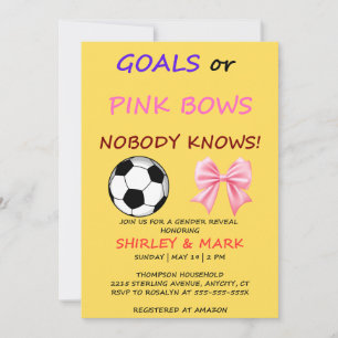 Goals or Pink Bows Gender Reveal Invitation
