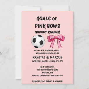 Goals or Pink Bows Gender Reveal Invitation