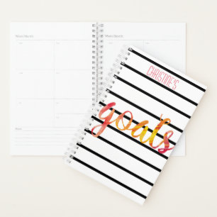 Goals Trendy Personalized Watercolor Typography Planner