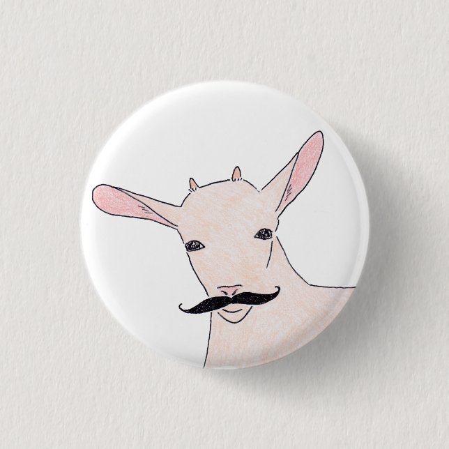 goat 1 inch round button (Front)