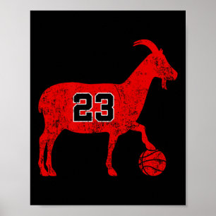 Goat 23 For Men Women Kids Fun Bysketbyll Poster