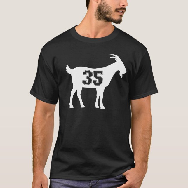 Goat 35 G.O.A.T. Number Thirty Five Goat T-Shirt (Front)