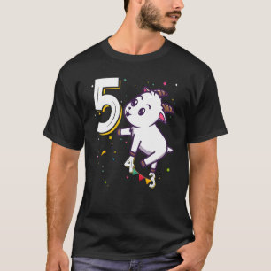 Goat Animal  5th Birthday Girl Boy B Day 5 Years O T-Shirt