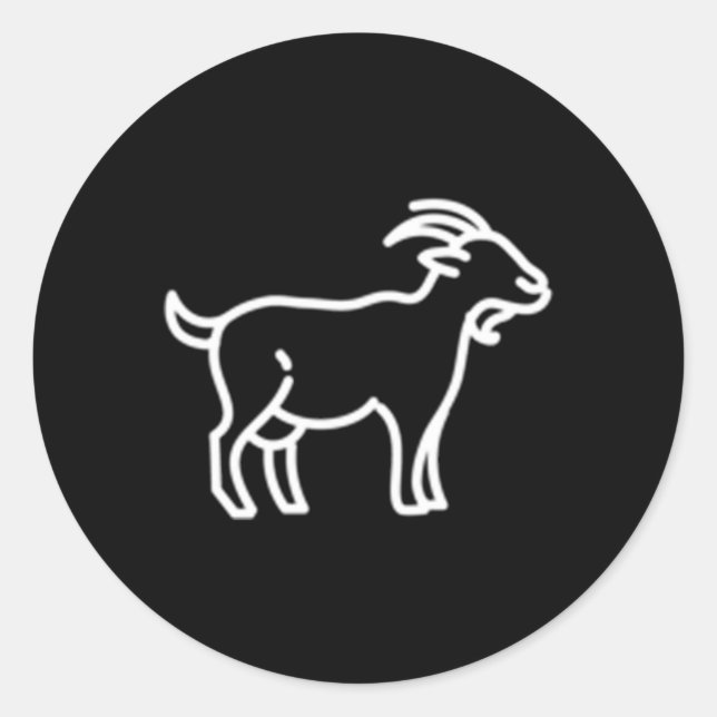 Goat Animal Badge Patch Line Icon Outline Classic Round Sticker (Front)