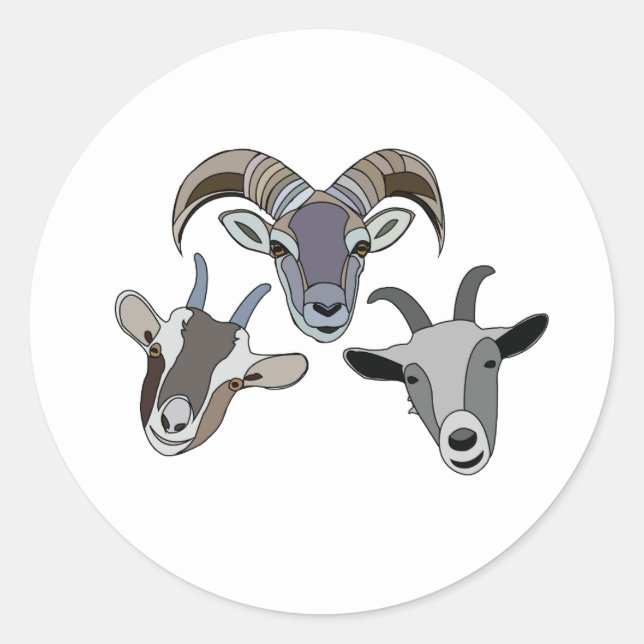 Goat Animal Funny Goat Classic Round Sticker (Front)