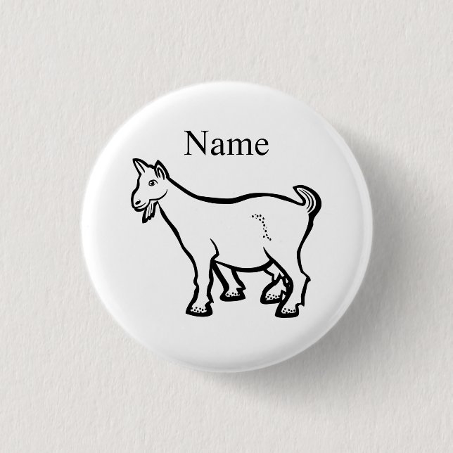 Goat Animal Thunder_Cove  1 Inch Round Button (Front)