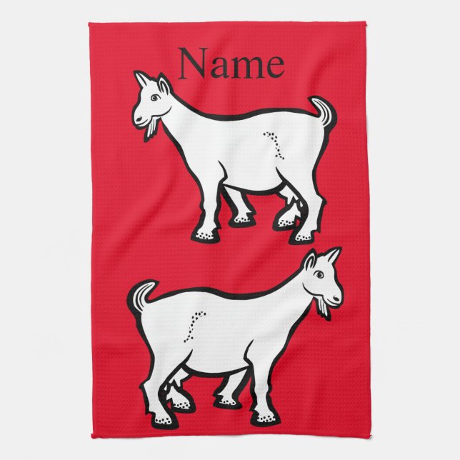 Goat Animal Thunder_Cove  Kitchen Towel (Vertical)