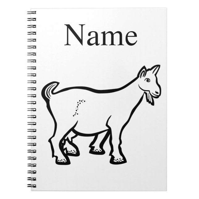 Goat Animal Thunder_Cove  Notebook (Front)