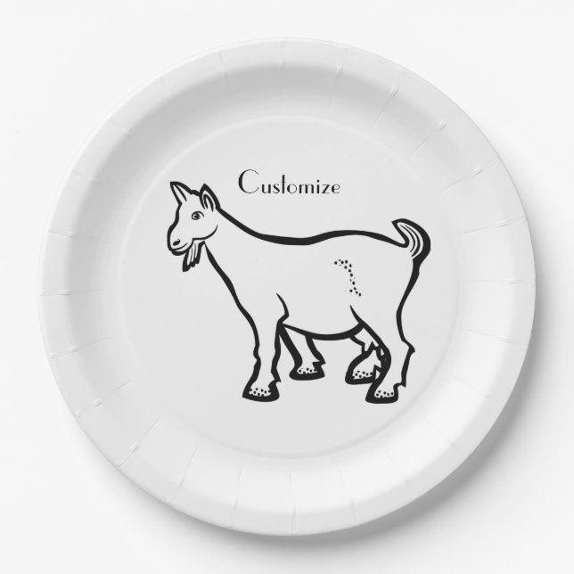 Goat Animal Thunder_Cove  Paper Plate (Front)