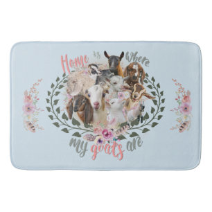 GOAT ART Home is Where My Goats Are GetYerGoat Bath Mat