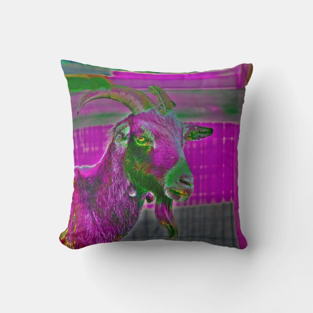Goat Art Throw Pillow (Front)