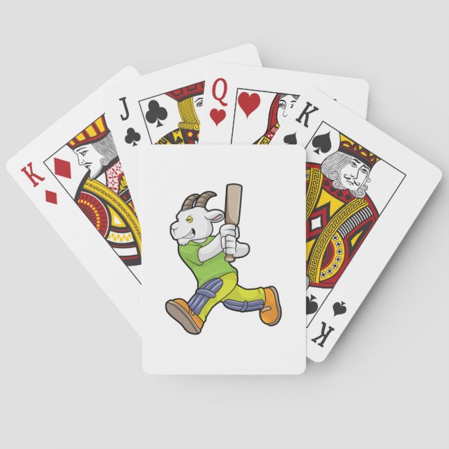 Goat as Batsman with Cricket bat Playing Cards (Back)