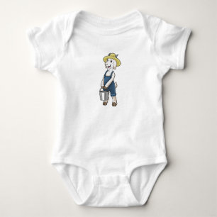 Goat as Farmer with Bucket Baby Bodysuit