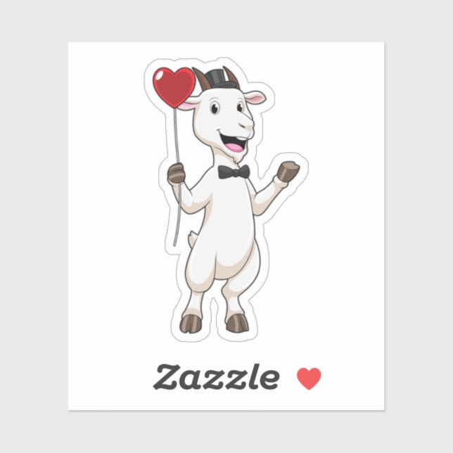 Goat as Groom with Heart Balloon (Sheet)