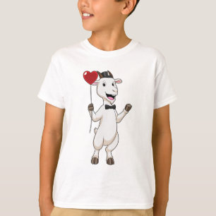 Goat as Groom with Heart Balloon T-Shirt