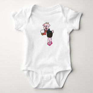 Goat as Secretary with High Heels Baby Bodysuit
