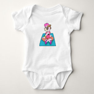 Goat at Yoga on Yoga mat Baby Bodysuit
