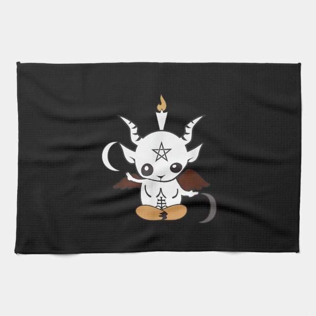 Goat Baphomet Halloween Gift Kitchen Towel (Horizontal)