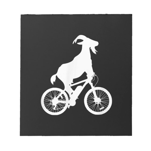 Goat Bicycle Rider Funny Goat Lover Graphic Notepad (Front)