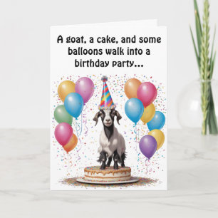 Goat Birthday Surprise – Funny & Witty Card