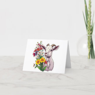 Goat Bouquet Thank You Card