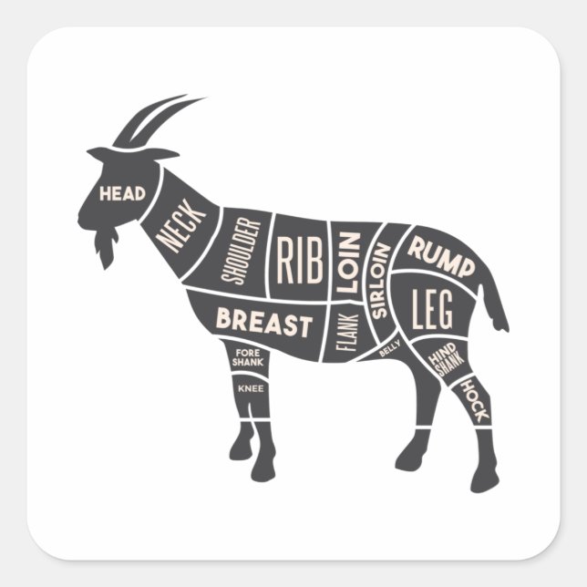 Goat Butcher Square Sticker (Front)