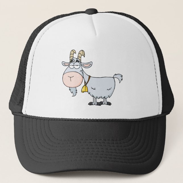 Goat Cartoon Character Trucker Hat (Front)