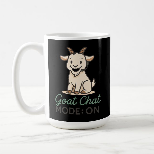 Goat Chat Mode: ON | Funny Goat Talking Design  Coffee Mug (Left)