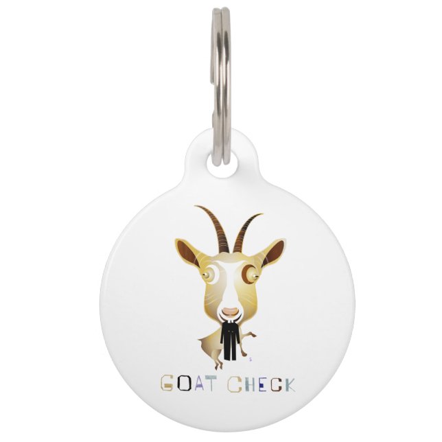 Goat Check – ZooDo Illustration Pet Tag (Front)