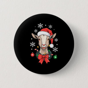 Goat Christmas  2 Inch Round Button