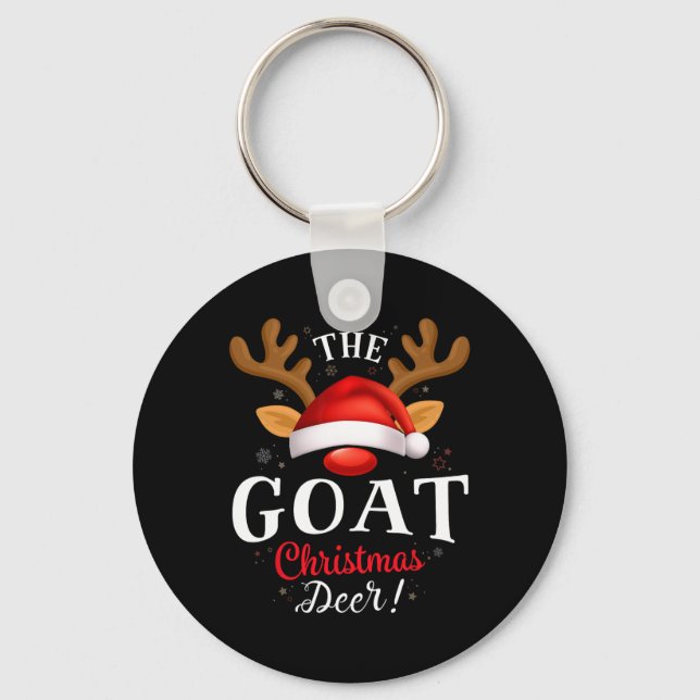 Goat Christmas Deer Pjs Xmas Family Matching  Keychain (Front)