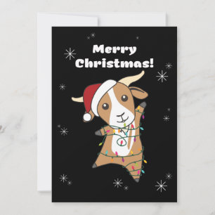 Goat Christmas Goats Winter Animals Holiday Card