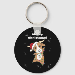 Goat Christmas Goats Winter Animals Keychain