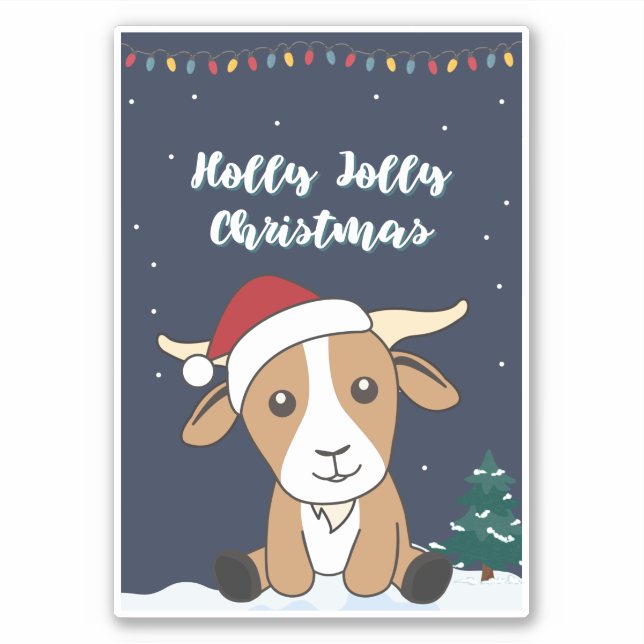 Goat Christmas Goats Winter Animals Sticker (Front)