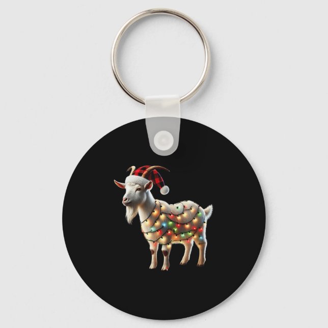 Goat Christmas Goats Xmas Goat Lover  Keychain (Front)
