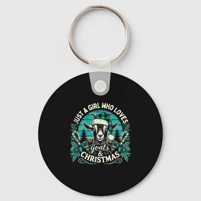 Goat Christmas Goats Xmas Goat Lover  Keychain (Front)