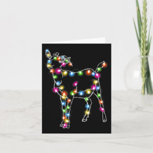 Goat Christmas Light Tree Goat Lover  Card