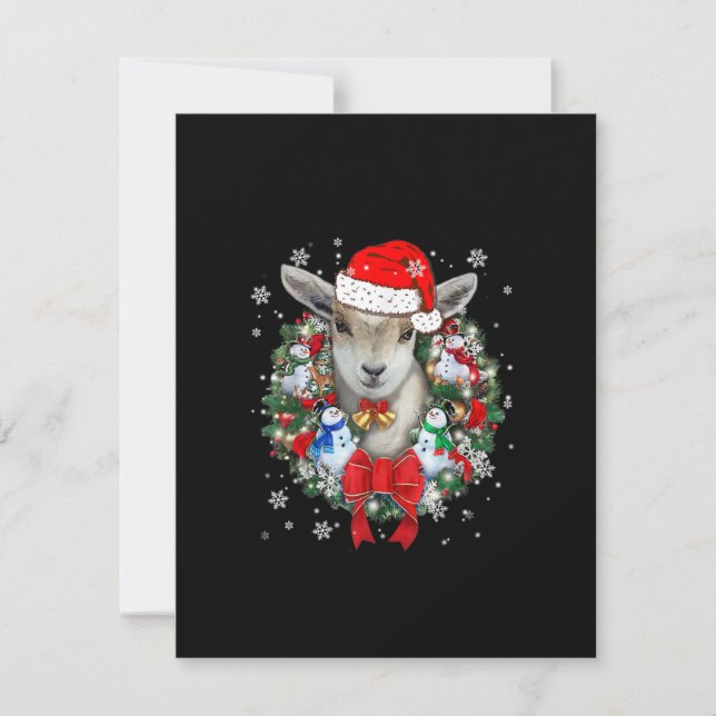 Goat Christmas Ornament Decoration Gift X-mas Invitation (Front)