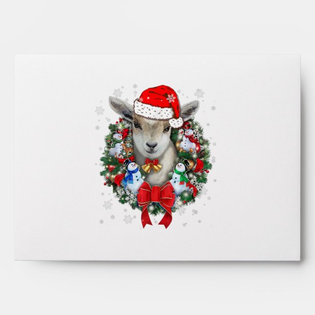 Goat Christmas Ornament Decoration Gift Xmas Gift Envelope (Front)