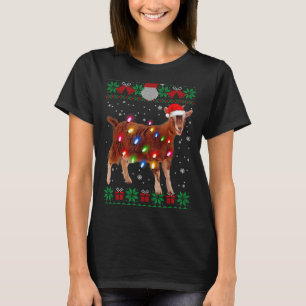 Goat Christmas Sweater Goat Christmas Tree Lights 