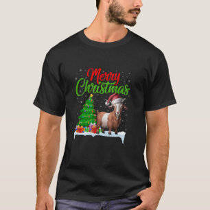 Goat Christmas Tree Lights Funny Xmas Goat Lover T T-Shirt