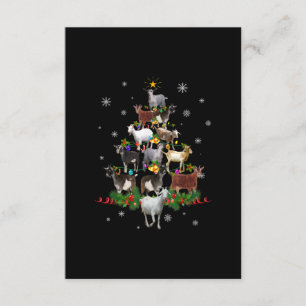 Goat Christmas Tree Snow Goat Xmas Enclosure Card