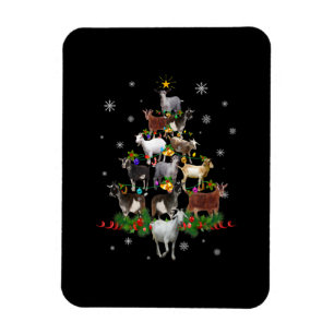 Goat Christmas Tree Snow Goat Xmas Magnet