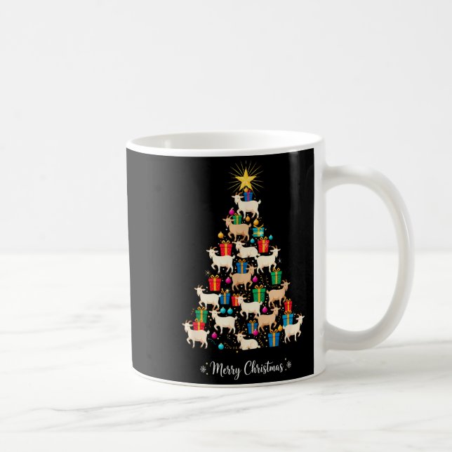 Goat Christmas Tree Xmas Holiday Men &amp; Women  Coffee Mug (Right)